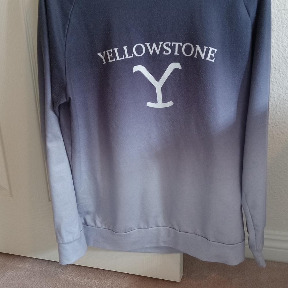 Womans Blue Yellowstone Sweater - Picture 2 of 3